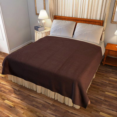 

Bombay Dyeing Plain Double Blanket(Microfiber, Brown)