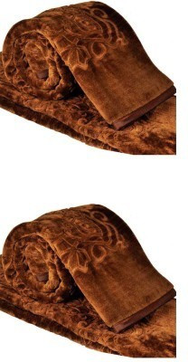 

Guru Kirpa Textiles Floral  Mink Blanket(Polyester, Brown