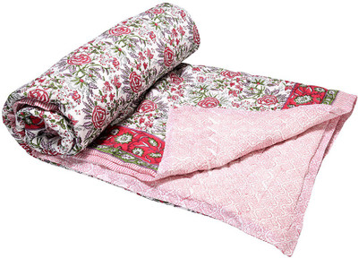 

Rajrang Floral Double Comforter(Cotton, White)