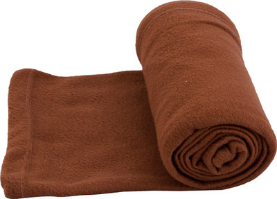eCraftIndia Plain  Coral Blanket(Polyester, Brown