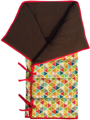 

Wobbly Walk Geometric  Blanket(Cotton, Brown