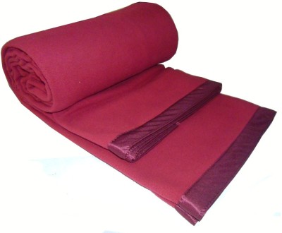 Peponi Solid Single Coral Blanket for  Mild Winter(Microfiber, Red)