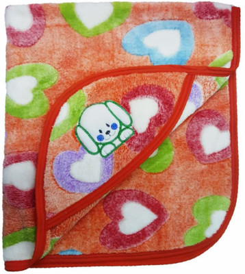 

Brandonn Polka  Hooded Baby Blanket(Microfiber, Orange