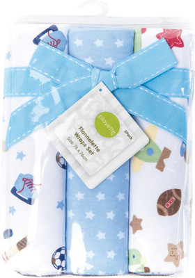 

Playette Printed  Swadding Baby Blanket(Microfiber, Blue