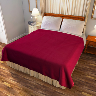 

Bombay Dyeing Plain Double Blanket(Microfiber, Maroon)