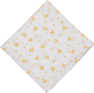 

Brother Baby Motifs  Swadding Baby Blanket(Microfiber, white with yeloow