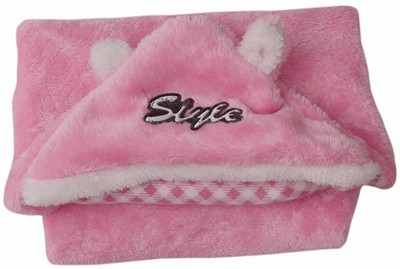

SilverStone Checkered  Hooded Baby Blanket(Microfiber, Pink