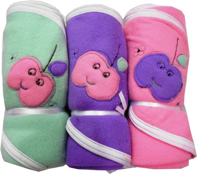 

SilverStone Plain  Hooded Baby Blanket(Microfiber, Purple, Green, Pink, Green;pink;purple