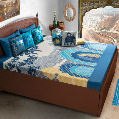 25% OFF on House This Abstract Double Dohar(Blue)