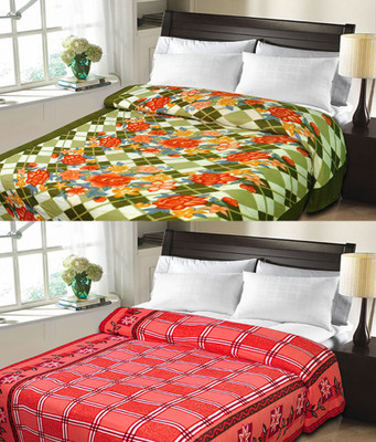 

Sanvi Traders Floral Double Blanket(Microfiber, Multicolor)