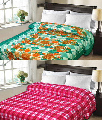 

Sanvi Traders Floral Double Blanket(Microfiber, Multicolor)