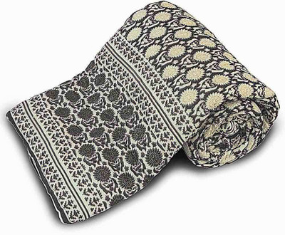 60% OFF on Little India Floral Single Comforter(Microfiber, Beige)