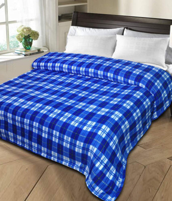 

Styletex Checkered Single Coral Blanket(Microfiber, Blue)