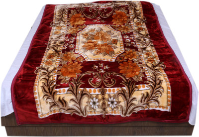 

IndiWeaves Floral  Mink Blanket(Polyester, Maroon