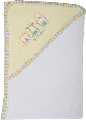 

Baby Boo Embroidered, Plain  Hooded Baby Blanket(Microfiber, Yellow, White, White;yellow