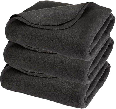 

Aazo Plain  Coral Blanket(Microfiber, Grey