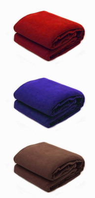 Saksham Solid Single Fleece Blanket(Microfiber, Multicolor)