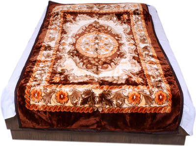 

IndiWeaves Floral  Mink Blanket(Polyester, Brown