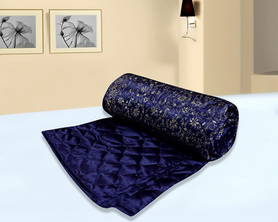 

Floor Fashion Floral Double Comforter(Microfiber, Blue)
