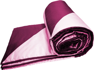 64% OFF on Zikrak Exim Checkered Queen Coral Blanket(Silk, Pink)