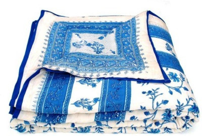 

Big Onlineshop Floral Single Comforter(Microfiber, Blue)