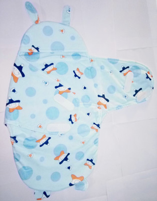

Baby Grow Printed  Swadding Baby Blanket(Microfiber, Blue