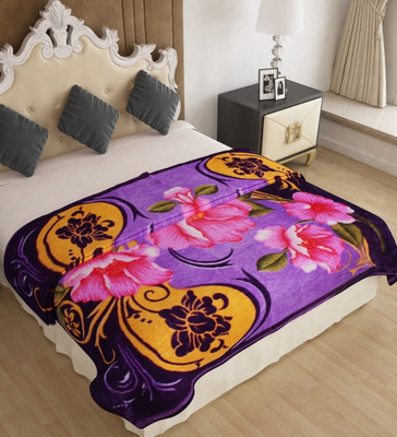 

Home Candy Floral  Mink Blanket(Microfiber, Purple