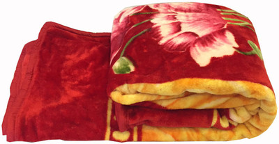 

Fab Ferns Floral  Mink Blanket(Microfiber, Maroon