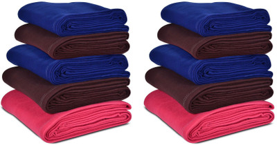 Saksham Solid Single Fleece Blanket for  AC Room(Microfiber, Multicolor)