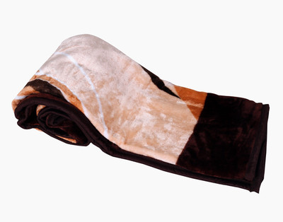 

IndiWeaves Floral  Mink Blanket(Microfiber, Brown, Cream