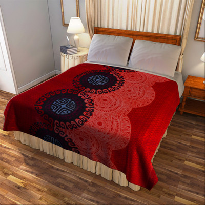 

Bombay Dyeing Geometric Double Blanket(Microfiber, Red)