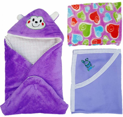 

Brandonn Printed  Hooded Baby Blanket(Microfiber, Multicolor