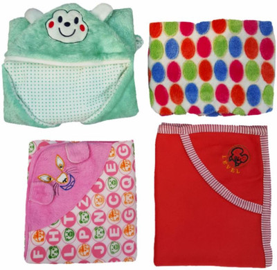 

Brandonn Printed  Hooded Baby Blanket(Microfiber, Multicolor