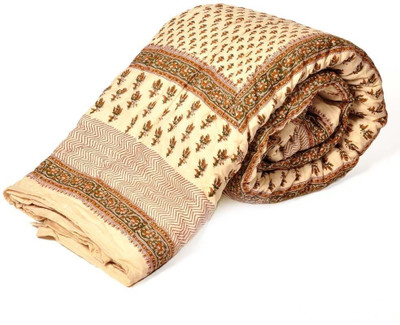 

Kaarigar Printed Double Comforter(Cotton, Mustard)