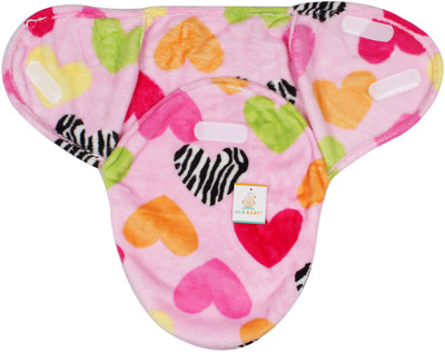 

Ole Baby Multicolor and Multi Pattern Heart Double Side Print Comfortable Swaddle Blanket, Adjustable Infant Wrap With Velcro Closure , Soft Furry.0-6 months Sleeping Bag(Multicolor