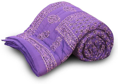 55% OFF on Little India Floral Single Comforter(Microfiber, Blue)