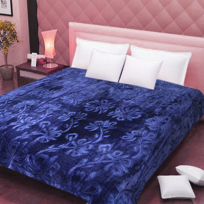 

Zesture Floral  Mink Blanket(Microfiber, Dark Blue