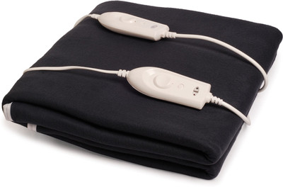 Expressions Solid Double Electric Blanket for  Heavy Winter(Polyester, Gray)