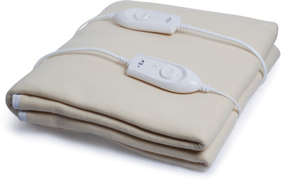 Expressions Solid Double Electric Blanket for  Heavy Winter(Polyester, Brown)