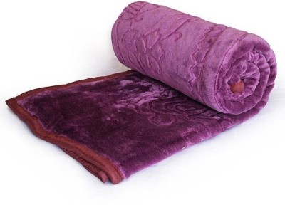 Great Art Floral Double Mink Blanket for  Heavy Winter(Microfiber, Purple)