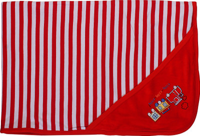 

FS MINI KLUB Striped  Top Sheet(Polyester, White, Red, Red;white