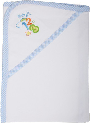 

Baby Boo Plain  Hooded Baby Blanket(Cotton, White
