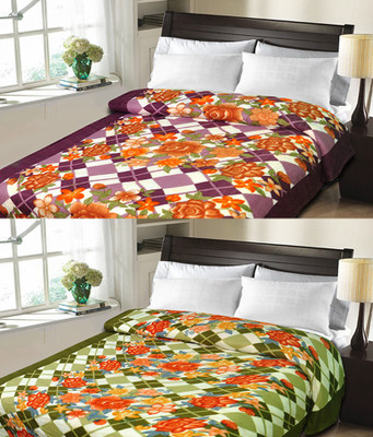 

Sanvi Traders Floral Double Blanket(Microfiber, Multicolor)