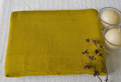 25% OFF on Colors For Living Plain Single Throw(Polyester, Yellow)