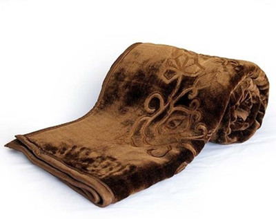 

YNA Floral Single Mink Blanket(Microfiber, Camel)
