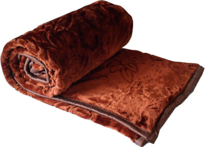 

Snuggle Floral  Mink Blanket(Microfiber, Brown