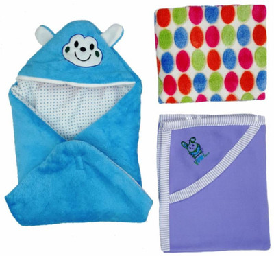 

Brandonn Printed  Hooded Baby Blanket(Microfiber, Multicolor
