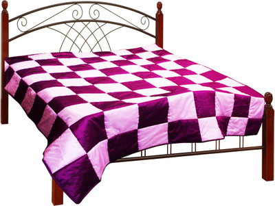 77% OFF on Zikrak Exim Checkered King Comforter(Polyester, Pink, Lavender)