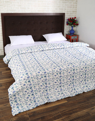 

Rajrang Floral Double Comforter(Cotton, White)