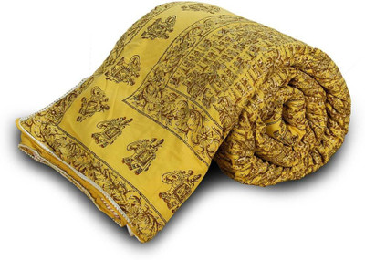 56% OFF on Little India Floral Double Comforter(Microfiber, Yellow)